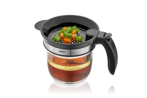 Image of GEFU FLUIDO Fat Separator Jug 1L – Grease Separator for Hot Soups, Sauces and Gravies with Bottom Release System