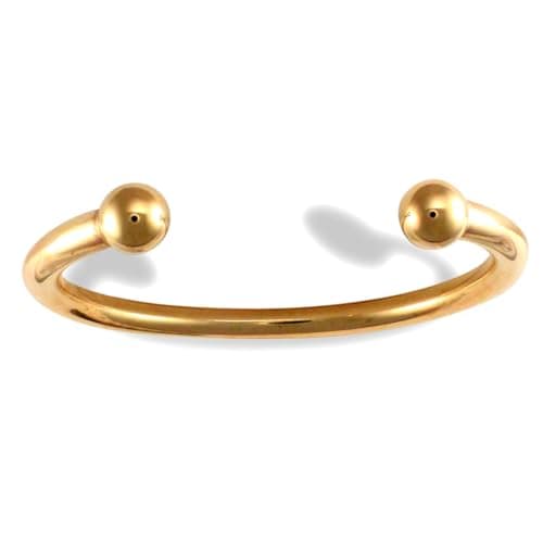 Image of Jewelco London Men's Solid 9ct Yellow Gold Heavyweight Torque 6mm Bangle Bracelet