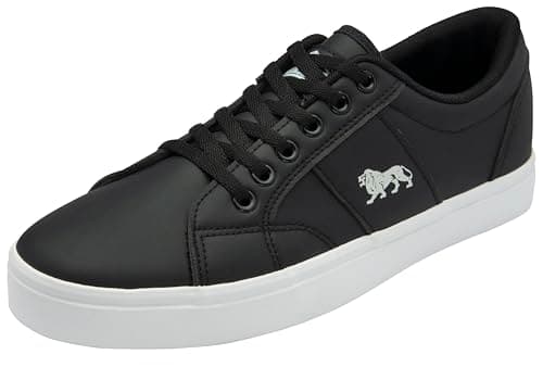 Image of Lonsdale Mens Newsham Sneaker, Black Grey Pu, 7 UK