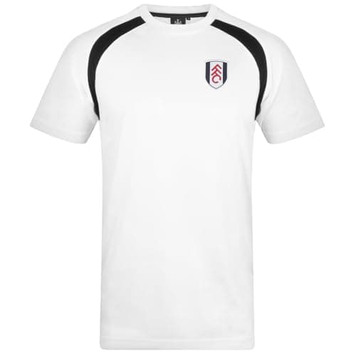 Image of Fulham FC Official Football Gift Mens Poly T-Shirt White Medium