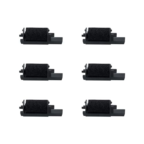 Image of Printerfield 6 Pack Ribbon Ink Roller for IR-40 Cash Register Calculator Printer-Black
