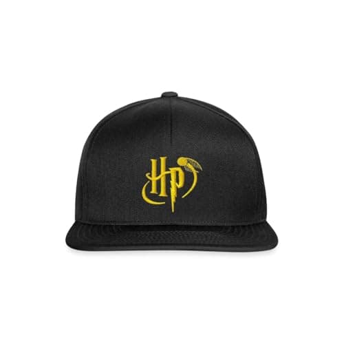 Image of Spreadshirt Harry Potter Embroidered Logo Snapback Cap, One Size, Black/Black