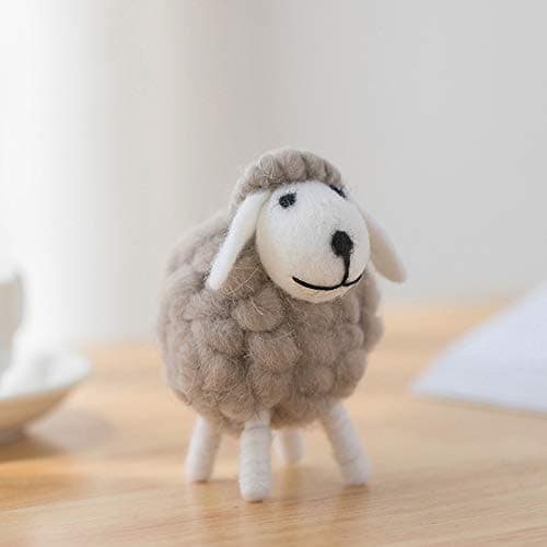 Image of Cute Felt Sheep Figurine, Christmas Tree Decorative Ornaments,Cute Lamp Hanging Decor(A 6 x 6 x 11cm)
