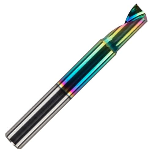 Image of Rennie Tools - 3mm Cutting Diameter x 9mm Single Flute (O Flute) Solid Carbide Up Cut DLC Coated Spiral Router Cutter For ACM Aluminum Acrylic PVC MDF Plastic Endmill/End Mill