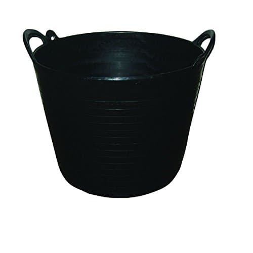 Image of Easy Shopping 26 Litre Flexi Tub Garden Home Flexible Colour Rubber Storage Container Bucket Polyethylene Flex Tub- MADE IN U.K. (Black)