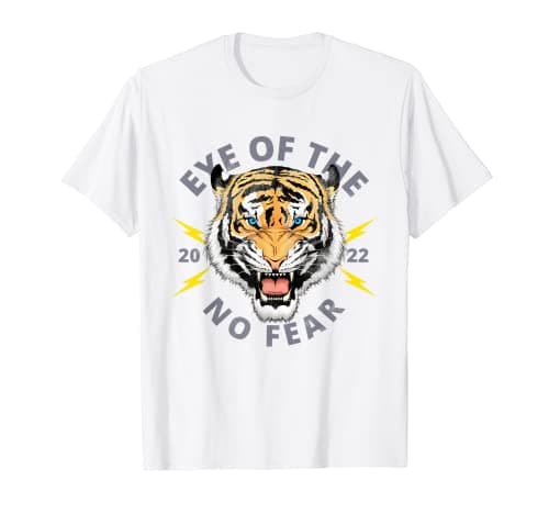 Image of Eye of The Tiger No Fear, Vintage Graphic Letter Printed T-Shirt