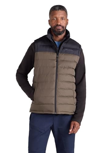 Image of Mountain Warehouse Seasons Mens Padded Gilet - Water Resistant Gilet, Body Warmer, Lightweight Jacket, Easy to Store Coat - For Spring Summer Travelling, Walking Khaki XL