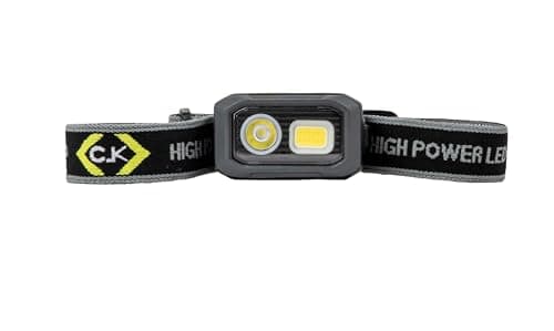 Image of C.K Tools Magnetic Dual Lens Head Torch, 500 Lumen Wide and Narrow Beam with Sensor Mode, USB-C Rechargeable Power Pack or AAA Backup, Removable Magnetic Lamp, IPX4 Durable Design, CK T9615USB