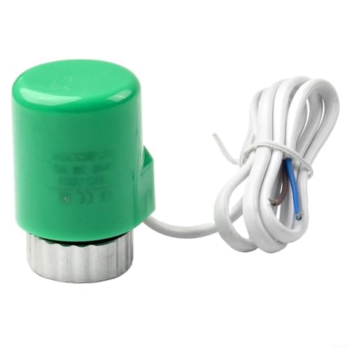 Image of 230V Floor Heating Actuator for Manifolds, Normally Open Electrothermal Valve with M30x1.5 Thread, 110N Thrust, IP54 Rated, PC+ABS Housing,(Green)