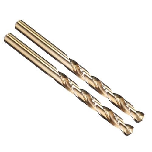 Image of PATIKIL 6.7mm Drill Bit 17/64", Jobber Straight Shank M2 High-Speed Steel 135° Gold Finish for Stainless Steel Hard Metal - 2 Pack