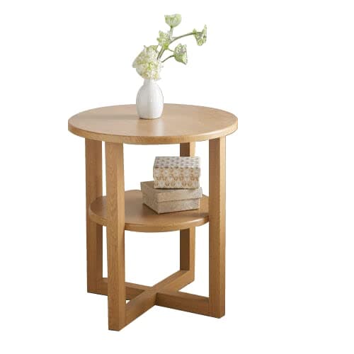 Image of spot on dealz® Small Oak Side Lamp Plant Coffee Table, Hallway Room Furniture Bedroom sofa side table indoor storage unit living room decor decorative tables