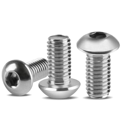 Image of M3 Bolts Set, 100 Pcs M3 x 10mm Bolts, Hex Socket Button Head Bolts Screws, m3x10 button, Stainless Steel Hex Socket Button Head Cap Screws for Repair Industrial Electronic