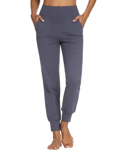 Image of MOVE BEYOND Buttery Soft Women's Joggers Pants with 4 Pockets Active Sweatpants High Waist Workout Yoga Lounge Pants, Grey, XL