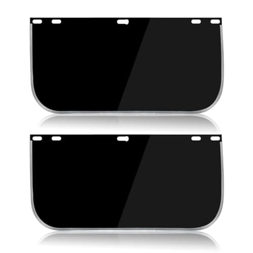 Image of Hojalis 2 Pcs Face Shield Replacement Lens, 40x20cm Face Shield Visor, Tinted Full Face visor Shield Compatible with Hobart 770580, Protective Safety Visor for Welding, Grinding, Cosplay(15.5 x 8inch)