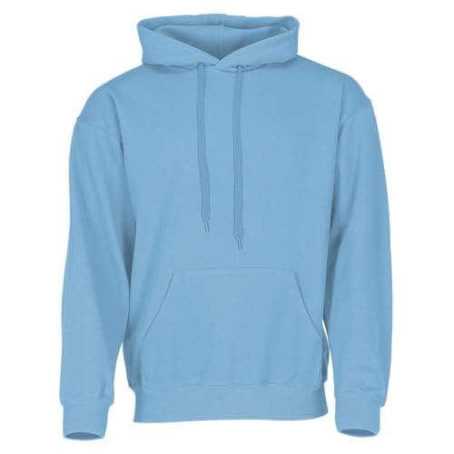 Image of FRUIT OF THE LOOM unisex adult Pull-over Classic Hooded Sweat, Light Blue, L UK