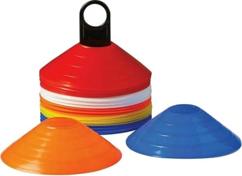 Image of 22YardsPro ND Plastic Mini Space Marker Cones Discs Football Sports Fitness Set Of 25 (Multi-coloured)