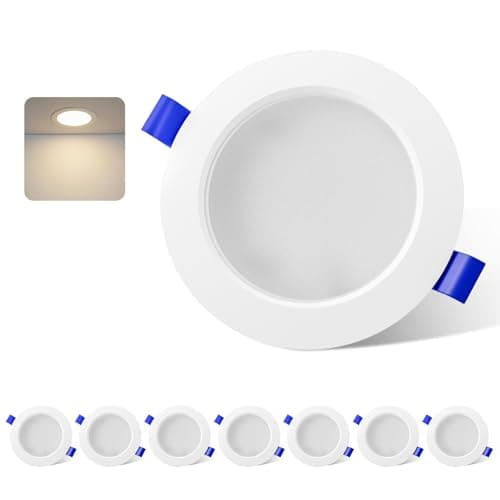 Image of novapollo 6W LED Recessed Ceiling Lights 8 Pack - 450 LM Ceiling Spotlights, 4000K Cool White Light, Cut Φ95 mm, Ultra Slim Easy Install LED Downlights Ceiling for Offer Living Room UK CA Certified