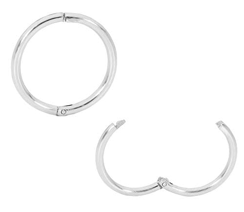 Image of Sterling Silver Hinged Hoop Nose Helix Tragus Septum Segment Ring Sleeper Earrings - Hand Made In Australia - Nickel Free Hypoallergenic (12mm)