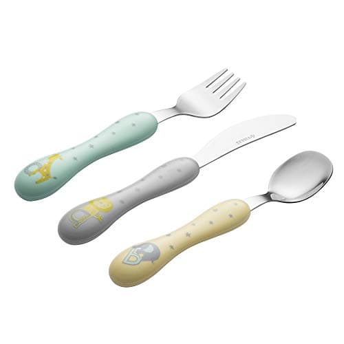Image of Viners Kids First Cutlery Set - Toddler’s Textured Easy Grip Flatware Gift Box - 18/0 Stainless Steel, 3-Piece