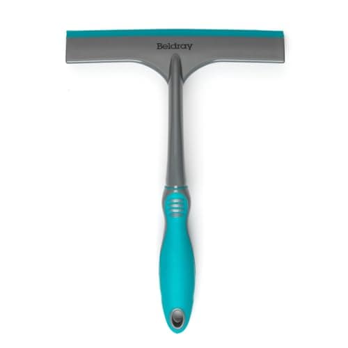 Image of Beldray Antibac Squeegee – Water Squeegee with Tape Holder, Tiles/Shower Screens/Windows/Mirrors, Streak-Free Cleaning, Compact Storage, Metal-Free, Easy-Grip Handle, White/Grey, LA084934UFMORFEU7