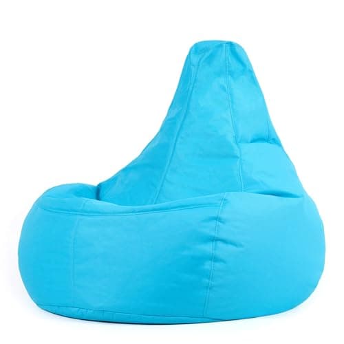 Image of Bean Bag Bazaar Dalton Gaming Bean Bag Chair, Aqua Blue, Garden Chair, Water Resistant Fabric, Beanbag for Indoor and Outdoor Use with Filling Included, Garden Furniture, Outdoor Seating
