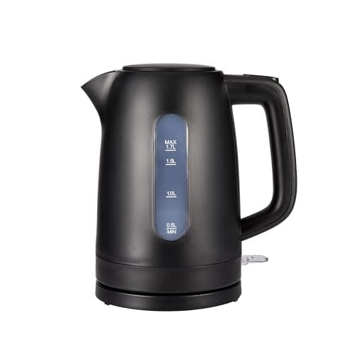 Image of Amazon Basics Electric Kettle 1.7L, 3000 W, BPA-Free with 360° Base, Auto Shut-Off and Removable Anti-Scale Filter, Matte Black