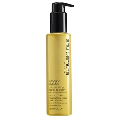 Image of Shu Uemura, Nourishing Hair Oil-in-Cream Essence Absolue, All Hair Types, Enriched with Camellia Oil, For Soft Hair, Anti-Frizz, 150 ml