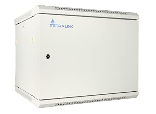 Image of Extralink Network Cabinet Wall Mounted Self Mounting Frame Removable Side Panels for Switches UPS Server Networking Equipment Black