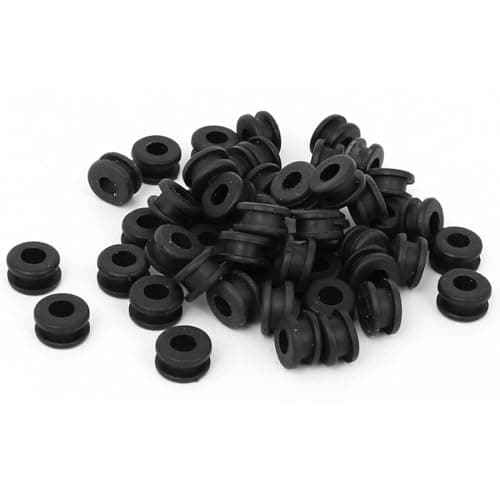 Image of TA-VIGOR 50Pcs Rubber Grommets Cable Wire Protector, 5mm Conductor Wiring Blanking Gasket Ring Grommets, Black Electrical Cable Hole Plugs Wire Gaskets for Protecting Wires, Cables and Plugs