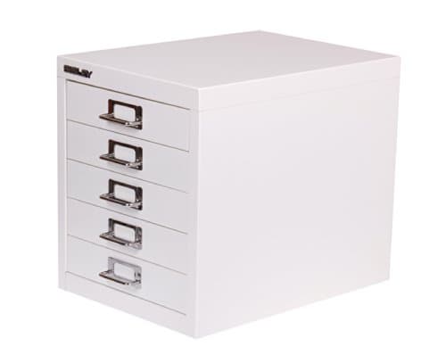 Image of Bisley Desktop Cabinet 5 Drawer H325xW279xD380mm Steel - Color: Chalk White