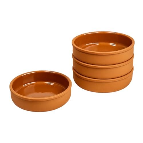 Image of TheOwnas 4pcs Terracotta Serving Tapas Bowls – 14.5cm-450ml Glazed Clay Tapas & Food Bowls – 100% Natural Ovenproof Terracotta Bowl Set for Meze, Salads & Side Dishes.