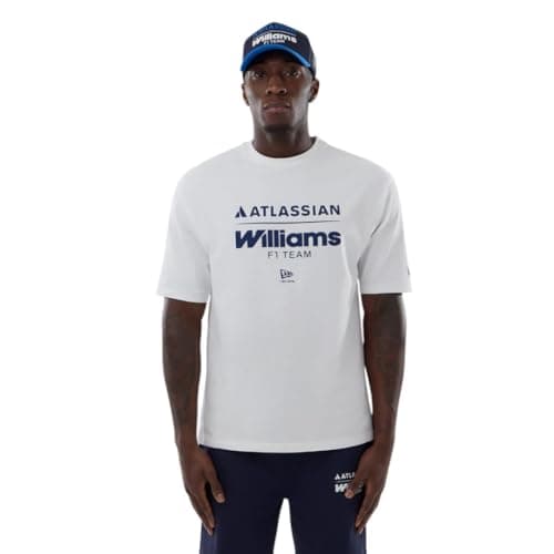 Image of New Era Williams Racing F1 Team, Official 2026 Collection, Team Oversized Logo T-Shirt, Tee, Jersey, White (UK, Alpha, S, Regular, Regular)