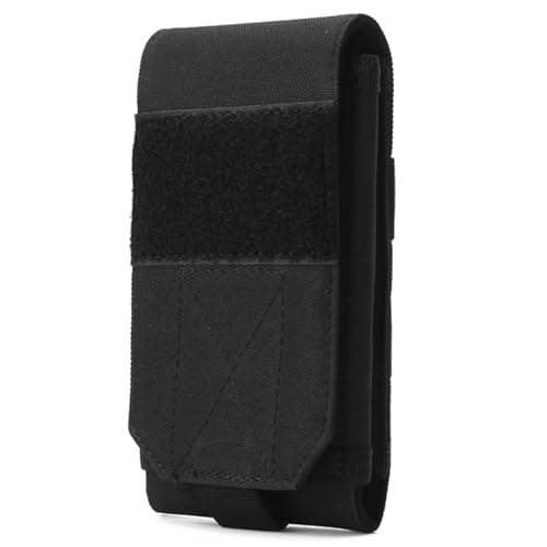 Image of Army Mobile Phone Belt Pouch, Universal Tactical Molle Black Army Bag For Mobile Phone Belt Pouch Holster Cover Case Compatible iPhone 13 PRO X XS Max XR 7 8 6/6s Plus Samsung Galaxy S10 S9 S8