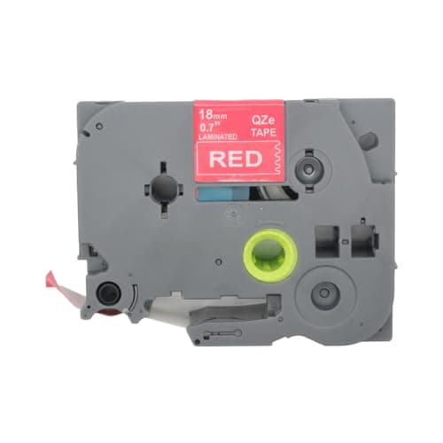 Image of BROVACS 1 Pack White on Red Laminated Label Tape Compatible for Brother P-Touch Label Printer TZ 445 TZe 445 18mm 3/4" OPA4445