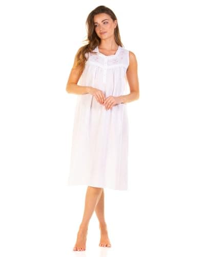 Image of Slumber Hut Ladies 'Emily Dot' Sleeveless Nightdress 23352 Pink M-L