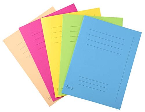 Image of Exacompta - Ref 435000E - Forever Printed Square Cut Folder - 240 x 320mm in Size, Suitable for Storing A4 Documents, Made from 220gsm Recycled Card - Assorted Colours (Pack of 50)