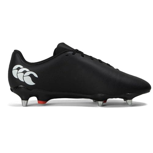Image of Canterbury Adult Unisex Speed Raze Soft Ground Rugby Boots | Faster Acceleration | Lightweight Precision Soft Ground Rugby Boots, Black/White, 7