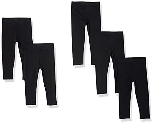 Image of Amazon Essentials Girls' Leggings, Pack of 5, Black, 8 Years