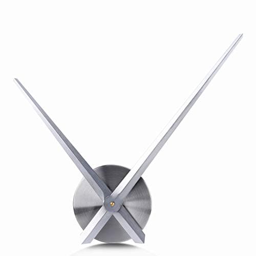Image of Lafocuse 24 Inch Silent DIY Silver Metal Large Clock Hands, Modern Long Hands Wall Clock Mechanism Accessories for Living Room Battery Operated Art Decor for Office Bedroom