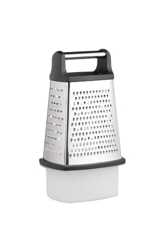 Image of MasterClass Stainless Steel Box Grater with Container, 23 cm (9 Inch),Black