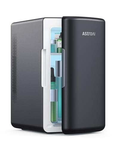 Image of AstroAI Mini Fridge 6 Litre / 8 Can | Cooler and Warmer | AC/DC | Small Fridge for Bedrooms, Car, Drinks, Beauty, Skincare, Travel (Deep Black)