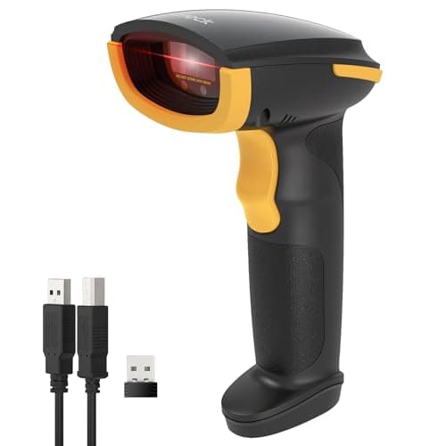Image of Inateck Barcode Scanner Bluetooth CCD, 1D Handheld Bar Code Reader, with 2,4G Wireless and USB, Plug-and-Play, 2600mAh, Read Screen Digital Barcode, Compatible with Windows, iOS, Android, BCST-24