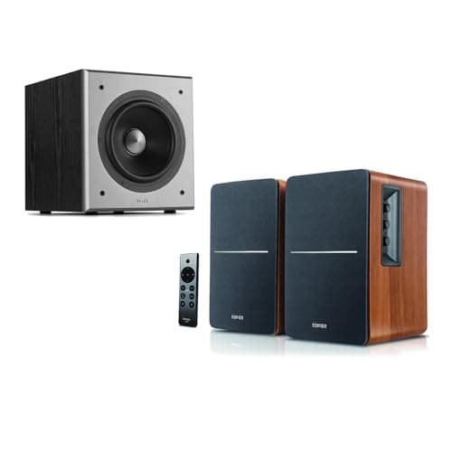 Image of EDIFIER R1280Ts Wood Active Bookshelf Speakers with Sub-out T5 Active Subwoofer