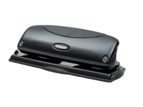Image of Rexel Precision 425 4 Hole Punch, 25 Sheet Capacity, Paper Alignment Indicator, Metal, Black, 2100755