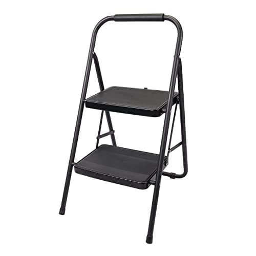 Image of Silverline Step Ladder – 2-Tread, 475mm Aluminium Compact Ladder for Home & Workshop Use (226092)