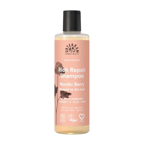 Image of Urtekram Nordic Berry Shampoo - Moisturising & Repairing Formula With Aloe Vera, Chia & Cloudberry - Nourishing Care For Normal to Dry Hair - Restores Softness & Shine - Vegan & Natural - 250ml