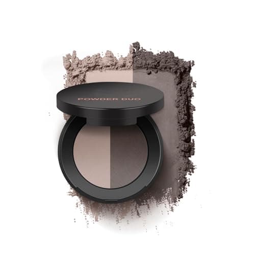 Image of Eyebrow Powder Duo for Define & Filling, Long Lasting Eyebrow Kit Enhance Natural Eye Brows Blending Easily Daily Makeup for Women, Compact Eye Powder Palette with Mirror (Medium Brown)