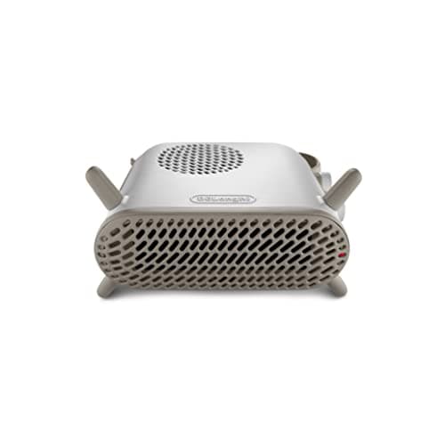 Image of De'Longhi Capsule Fit HFS70B20.WH Low Noise Fan Heater Vertical & Horizontal Positioning Electric Heater with Safety Thermostat 3 Fan Speeds 2000W White/Beige