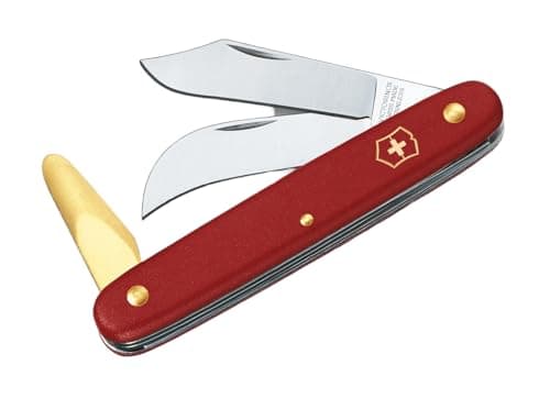 Image of Victorinox, Budding- and Pruning Knife 3, Swiss Army Pocket Knife, Small, Garden, Multi Tool, Blade, curved, Blade, pointed tip, Red