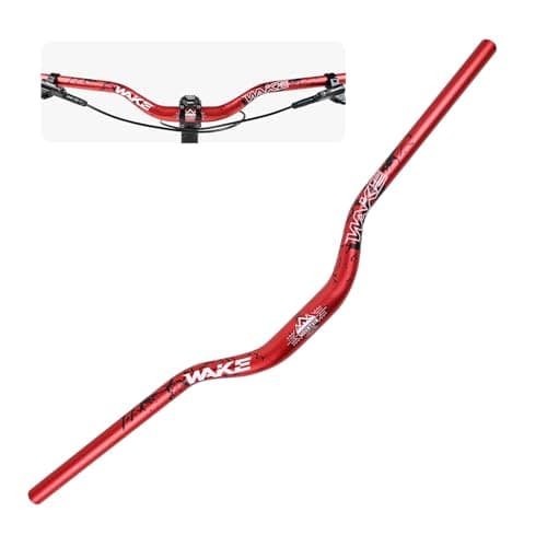 Image of Wake Bike Handlebar 31.8mm*720mm Extra Long Wide Riser Bar Aluminum Alloy Bicycle Handlebars Riser 55mm Bike Bars for Cycling MTB Mountain Road Bike (Red)